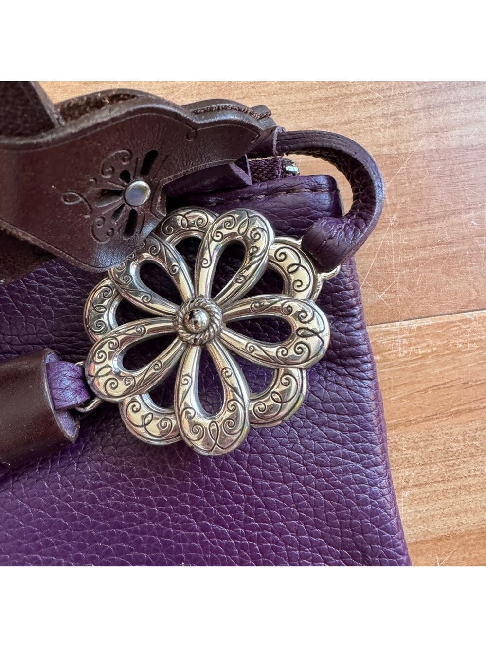 Brighton purple leather crossbody - Picture 9 of 14
